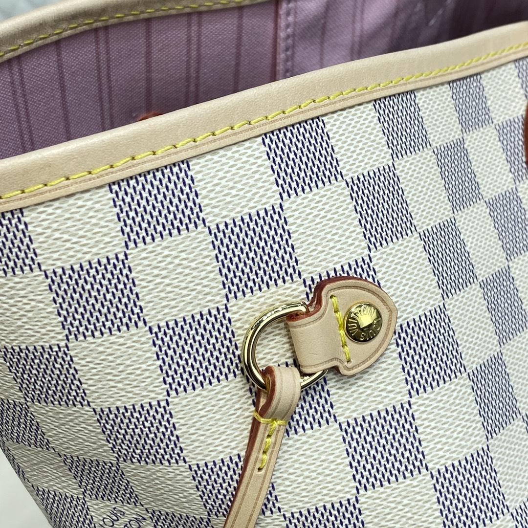 Louis Vuitton NEVERFULL GM Damier Azur Handbag N41604 Pink